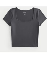 Hollister - Soft Stretch Seamless Fabric Square Neck T-shirt - Lyst
