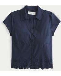 Hollister - Short-sleeve Embroidered Hem Shirt - Lyst