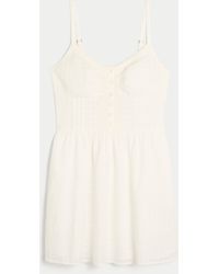 Hollister - Lace Trim Mini Dress - Lyst