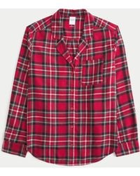 Hollister - Flannel Pajama Shirt - Lyst
