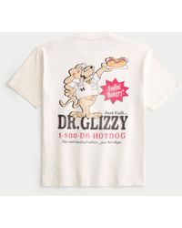 Hollister - Kasten-Tee mit Lil Glizzy's Hot Dog Hut-Grafik - Lyst