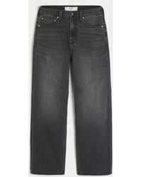 Hollister - Washed Black Y2k Embroidered Back Pocket Baggy Jeans - Lyst