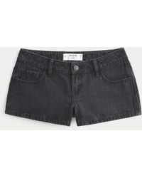 Hollister - Low-rise Black Denim Mini Shorts - Lyst