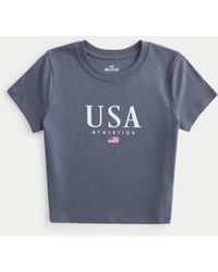 Hollister - Usa Athletics Graphic Baby Tee - Lyst