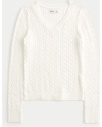 Hollister - Cable-knit Icon V-neck Sweater - Lyst