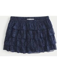 Hollister - Tiered Chiffon Mini Skort - Lyst