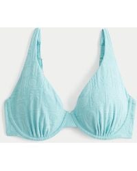 Hollister - Curvy High Apex Jacquard Underwire Bikini Top - Lyst