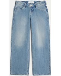 Hollister - Ultra Low-rise Light Wash Baggy Jeans - Lyst