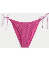 Hollister - Crochet-style Side-tie Cheeky Bikini Bottom - Lyst