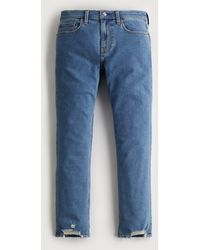 Hollister - Distressed Medium Wash Slim Straight Jeans - Lyst