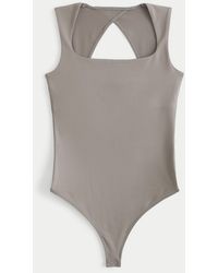 Hollister - Soft Stretch Seamless Fabric Open Back Bodysuit - Lyst