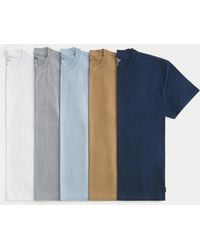 Hollister - Lässiges T-Shirt mit Rundhalsausschnitt im 5er-Pack - Lyst