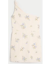 Hollister - Linen-blend Asymmetrical Mini Dress - Lyst