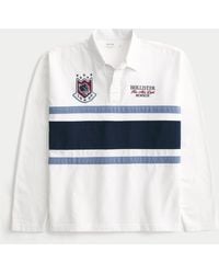 Hollister - Boxy Long-sleeve Logo Graphic Rugby Polo - Lyst