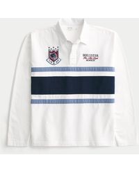 Hollister - Boxy Long-sleeve Logo Graphic Rugby Polo - Lyst