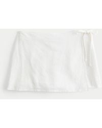 Hollister - Linen-blend Wrap Skort - Lyst