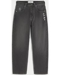 Hollister - Washed Black Playing Card Joker Graphic Skater Baggy Jeans - Lyst