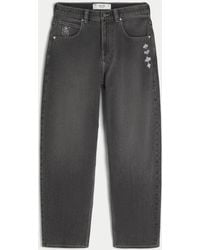 Hollister - Washed Black Playing Card Joker Graphic Skater Baggy Jeans - Lyst