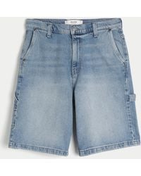 Hollister - At-the-knee Medium Wash Baggy Denim Painter Shorts - Lyst