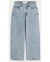 Hollister - Curvy High-rise Medium Wash Baggy Jeans - Lyst