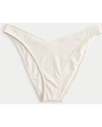 Hollister - Ribbed V-front High-leg Cheeky Bikini Bottom - Lyst