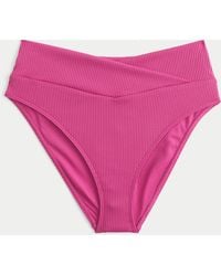 Hollister - Ribbed High-waist Bikini Bottom - Lyst
