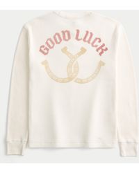 Hollister - Good Luck Graphic Thermal Crew Shirt - Lyst