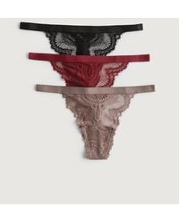 Hollister - Gilly Hicks String-Tanga mit Spitze, 3er-Pack - Lyst