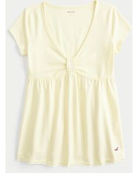 Hollister - Easy Short-sleeve Babydoll Top - Lyst