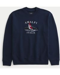 Hollister - Relaxed Amalfi Italia Graphic Crew Sweatshirt - Lyst