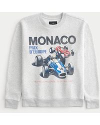 Hollister - Relaxed Monaco Racing Graphic Crew Sweatshirt - Lyst