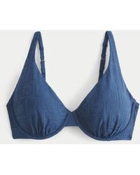 Hollister - Curvy High Apex Jacquard Underwire Bikini Top - Lyst