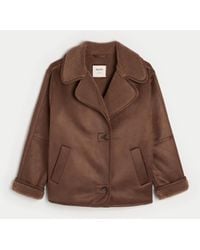 Hollister - Sherpa-lined Faux Suede Jacket - Lyst