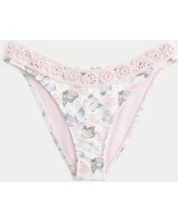 Hollister - Crochet-style Trim Cheeky Bikini Bottom - Lyst