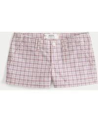 Hollister - Low-rise Twill Shortie Shorts - Lyst