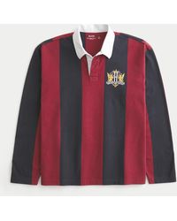 Hollister - Boxy Long-sleeve Logo Graphic Rugby Polo - Lyst