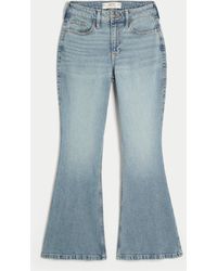 Hollister - Curvy High-rise Medium Wash Flare Jeans - Lyst