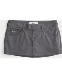 Hollister - Ultra Low-rise Twill Icon Micro Mini Skort - Lyst