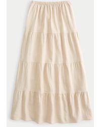 Hollister - Tiered Linen Blend Maxi Skirt - Lyst