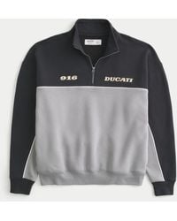 Hollister - Kastiges Sweatshirt mit halblangem Reißverschluss und Ducati-Grafik - Lyst