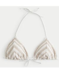 Hollister - Crochet-style String Triangle Bikini Top - Lyst