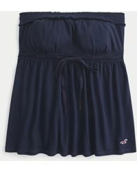 Hollister - Strapless Tie Waist Babydoll Top - Lyst