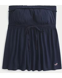 Hollister - Strapless Tie Waist Babydoll Top - Lyst