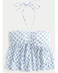 Hollister - Tiered Halter Babydoll Top - Lyst