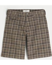 Hollister - Plaid Baggy Low-rise Jean Shorts - Lyst