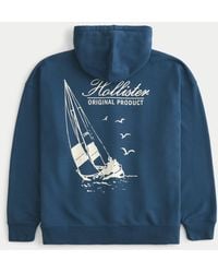 Hollister - Oversized Logo Graphic Hoodie - Lyst