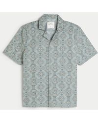 Hollister - Short-sleeve Paisley Poplin Shirt - Lyst