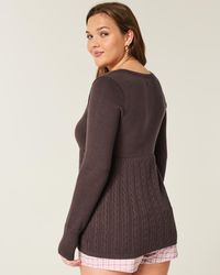 Hollister - Lässiger, langärmliger Babydoll-Pullover mit eckigem Ausschnitt - Lyst