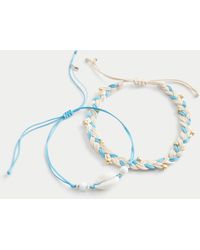 Hollister - Blue Puka Anklet 2-pack - Lyst