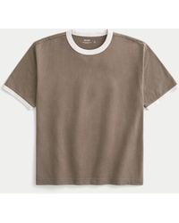 Hollister - Boxy Heavyweight Ringer Crew T-shirt - Lyst